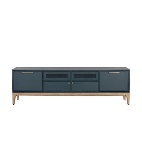 Rivero Media Console And Cabinet - Teal - Home Elegance USA