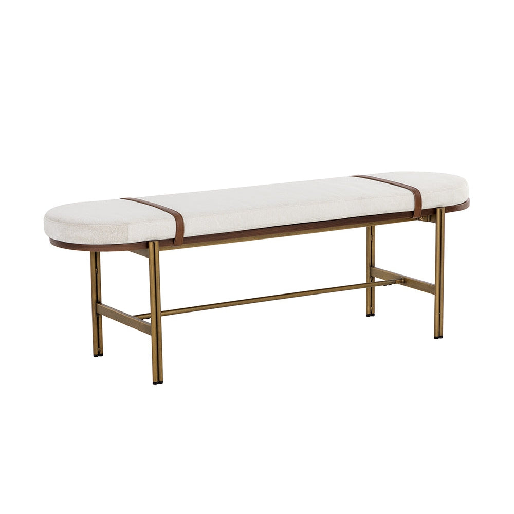 Elaine Bench - Polo Club Muslin - Home Elegance USA