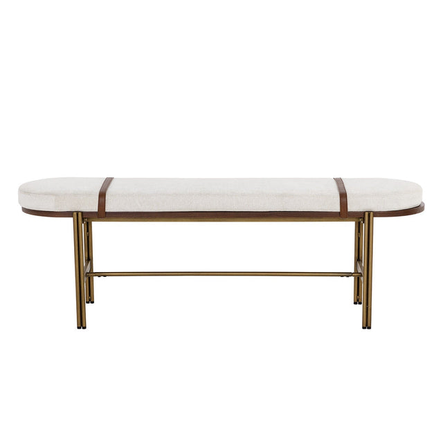 Elaine Bench - Polo Club Muslin - Home Elegance USA