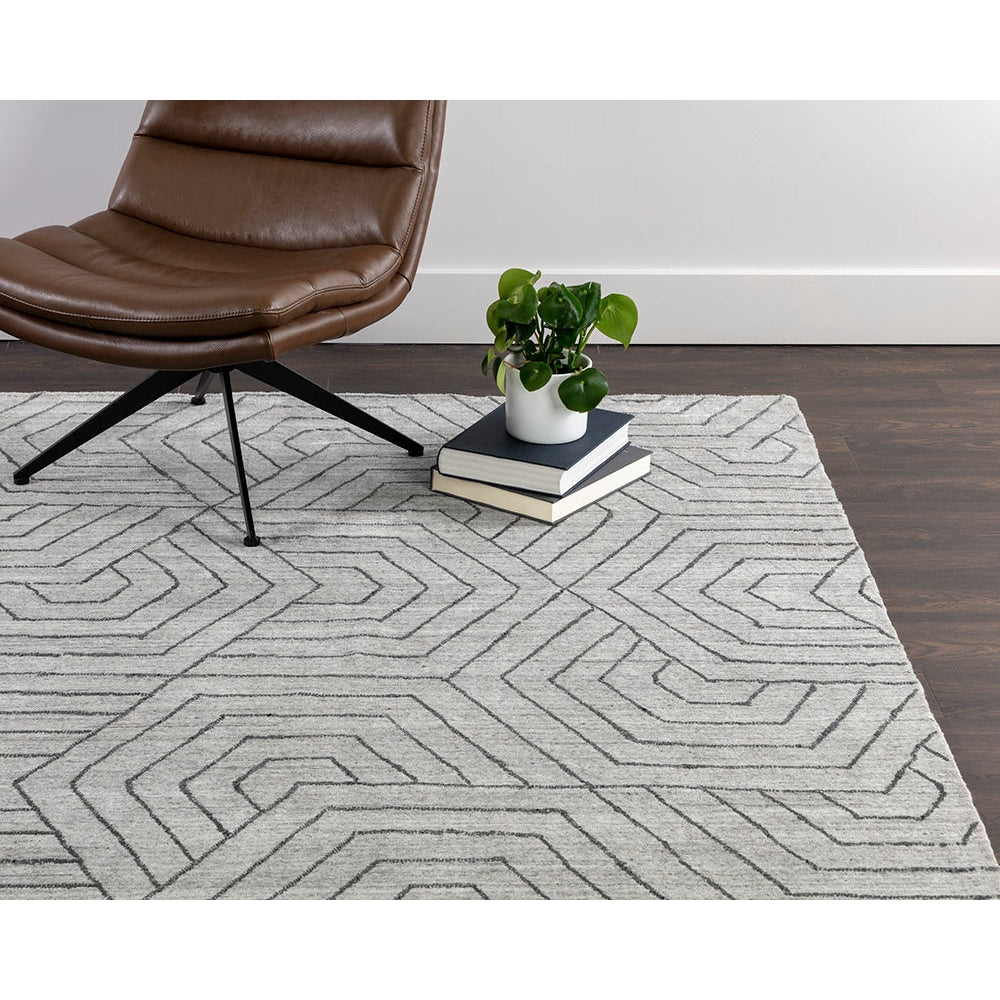 Mazey Hand - Loomed Rug - Grey - 6'' x 9'' - Home Elegance USA