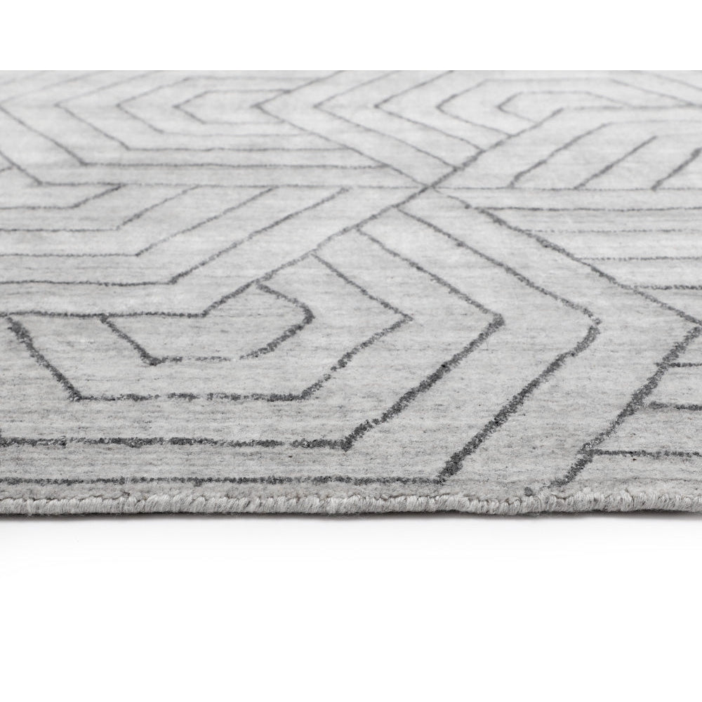 Mazey Hand - Loomed Rug - Grey - 6'' x 9'' - Home Elegance USA