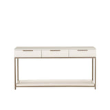 Rebel Console Table With Drawers - Champagne Gold - Cream - Home Elegance USA