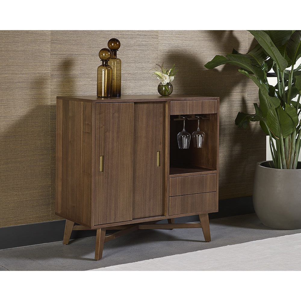 Caven Bar Cabinet - Walnut - Home Elegance USA