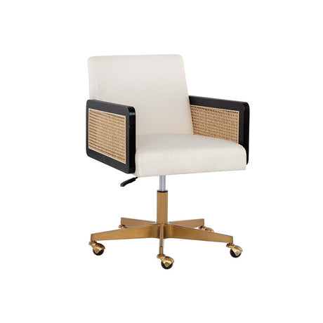 Claudette Office Chair - Linoso Ivory - Home Elegance USA