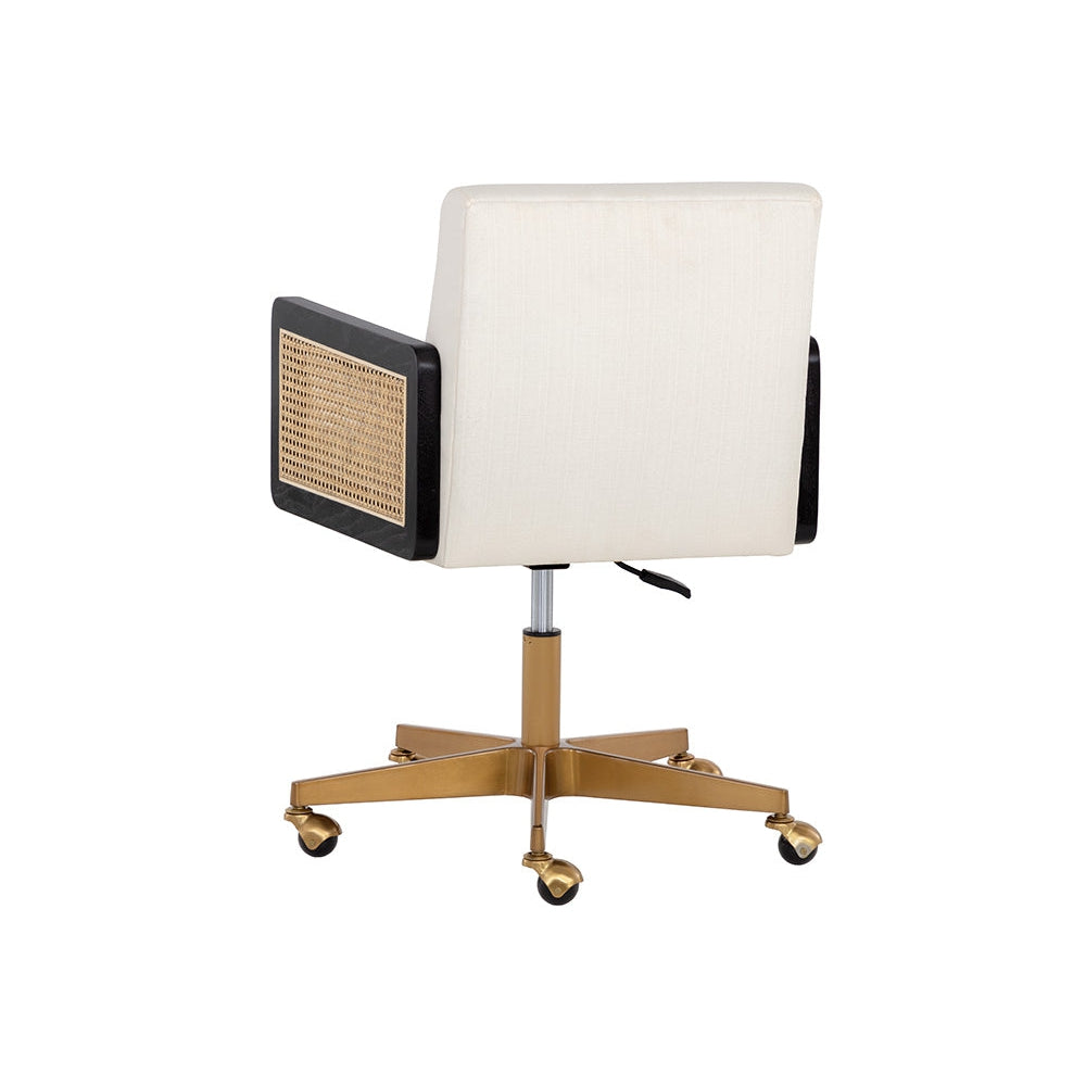 Claudette Office Chair - Linoso Ivory - Home Elegance USA