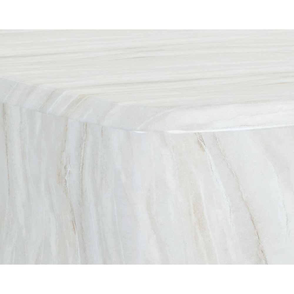 Spezza Coffee Table - Marble Look - Cream - Home Elegance USA