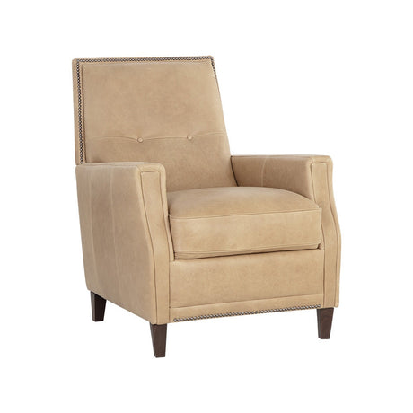 Florenzi Lounge Chair - Latte Leather - Home Elegance USA