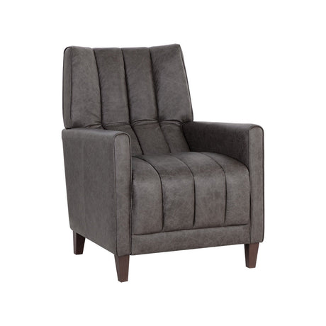 Romalda Lounge Chair - Vintage Charcoal Leather - Home Elegance USA