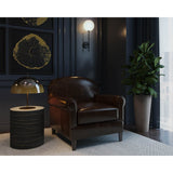 Bastoni Lounge Chair - Chocolate Leather - Home Elegance USA