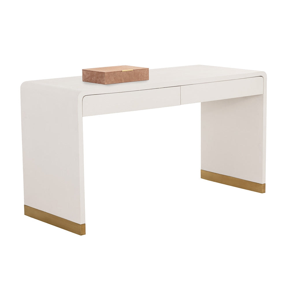 Ilona Desk - Oyster Shagreen - Home Elegance USA