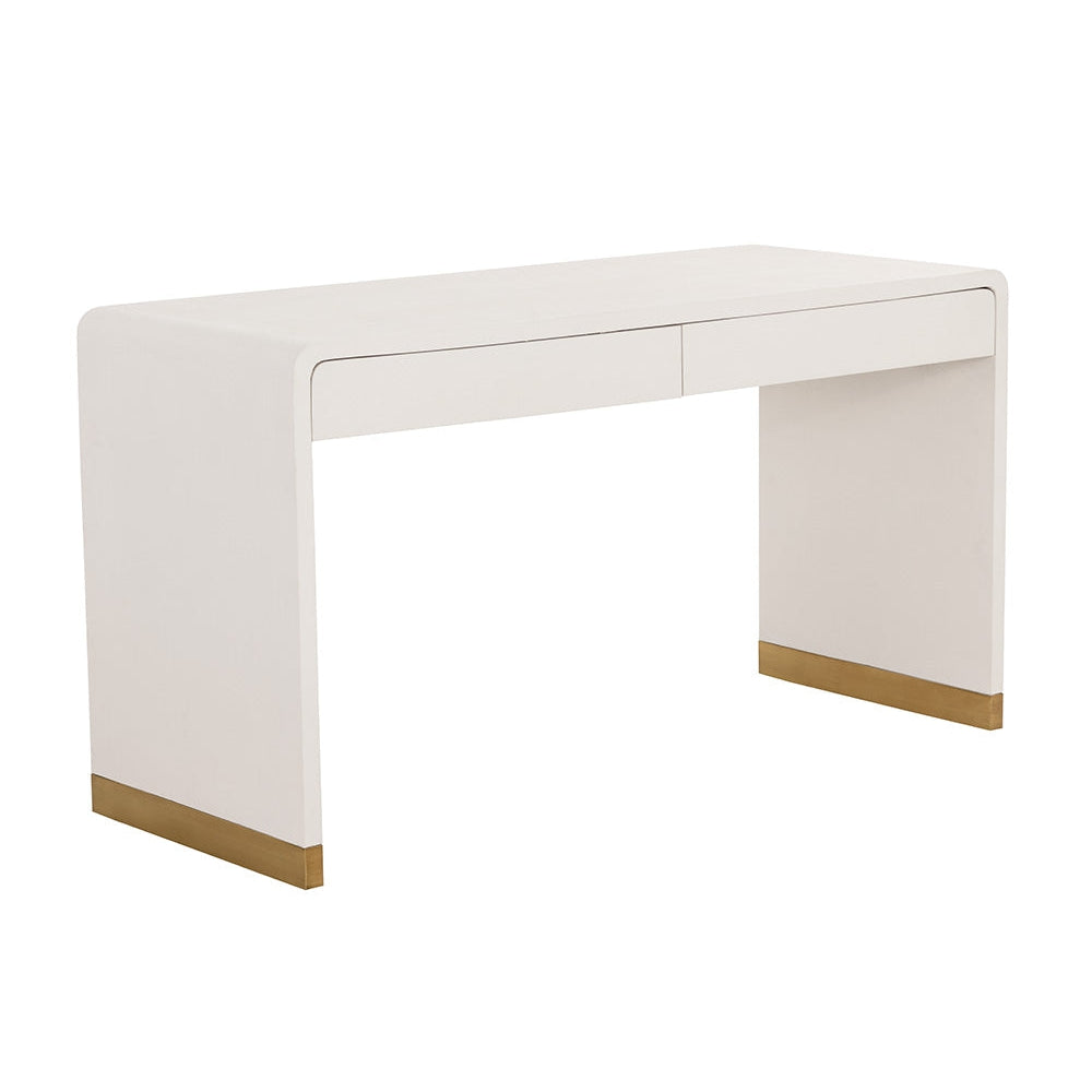 Ilona Desk - Oyster Shagreen - Home Elegance USA