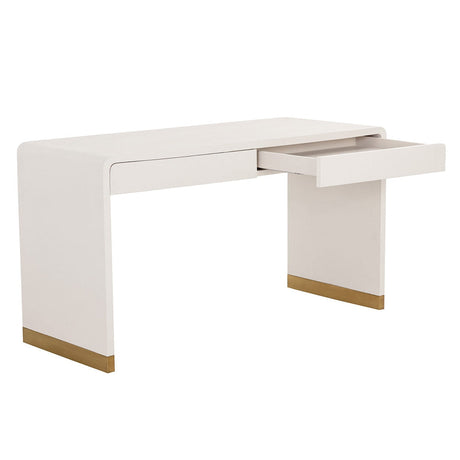 Ilona Desk - Oyster Shagreen - Home Elegance USA