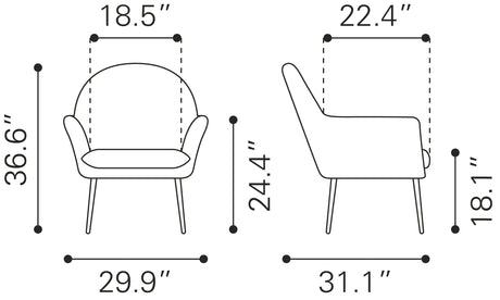 Zuo Alexandria Accent Chair