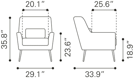 Zuo Ontario Accent Chair Vintage