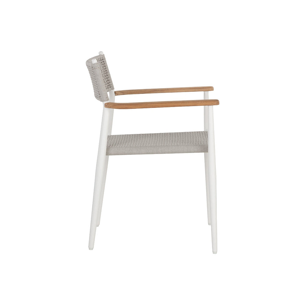 Kona Stackable Dining Armchair - White - Home Elegance USA