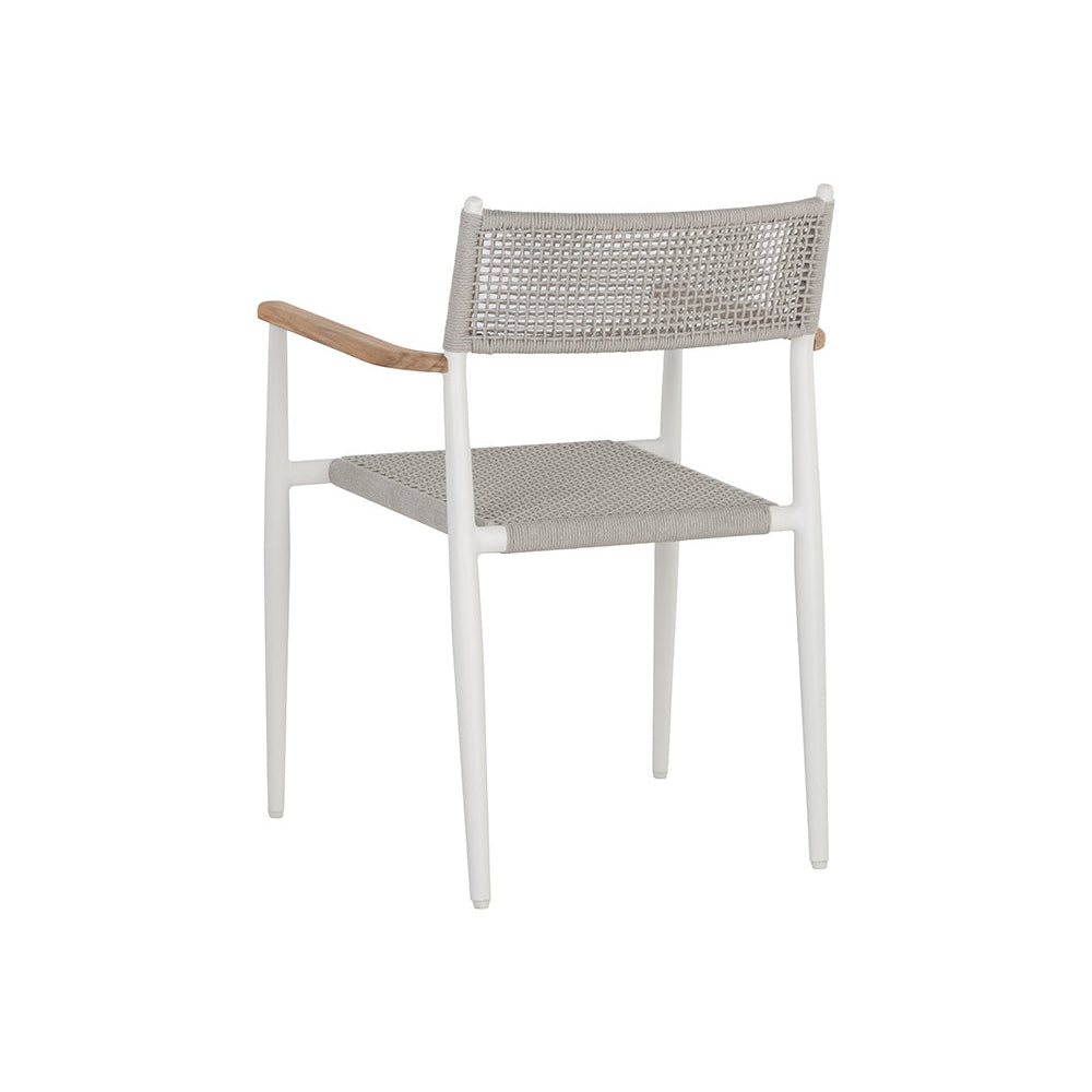 Kona Stackable Dining Armchair - White - Home Elegance USA