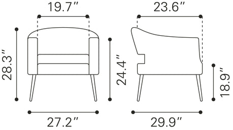 Zuo Berkeley Accent Chair Vintage