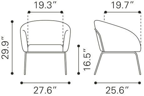 Zuo Quinten Accent Chair Vintage