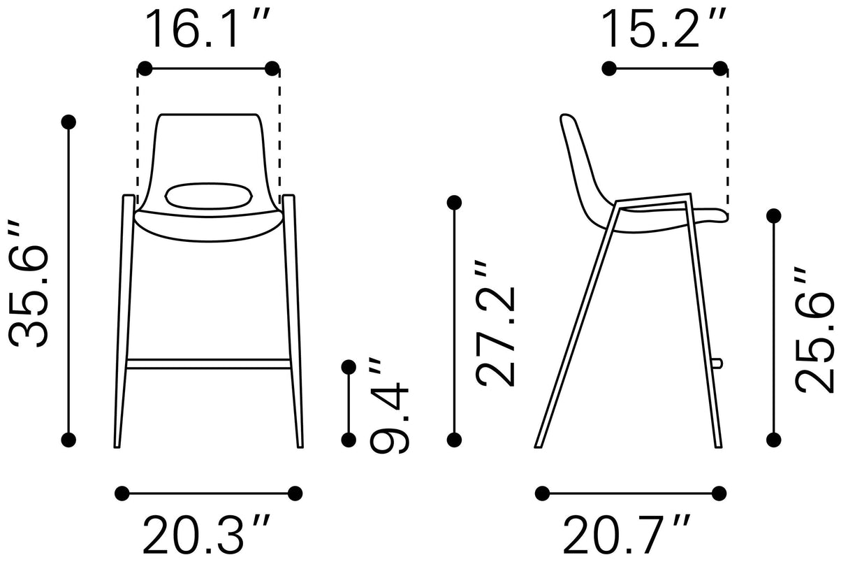 Zuo Desi Counter Chair - Set Of 2