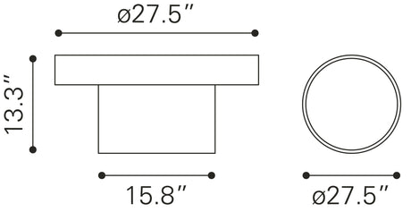 Zuo Watson Coffee Table Matte Black