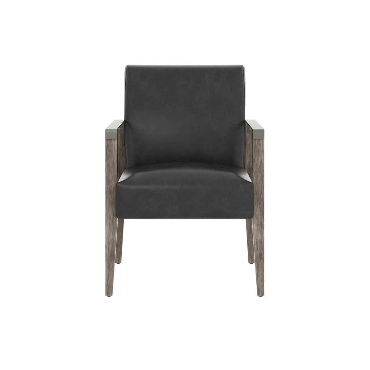 Earl Dining Armchair - Ash Grey - Brentwood Charcoal Leather - Home Elegance USA