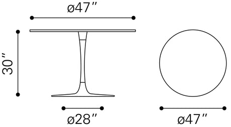 Zuo Taj Dining Table Black & Gold