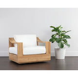 Tahiti Swivel Lounge Chair - Stinson White - Home Elegance USA