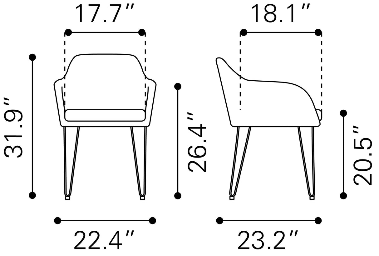 Zuo Braxton Dining Chair - Set Of 2