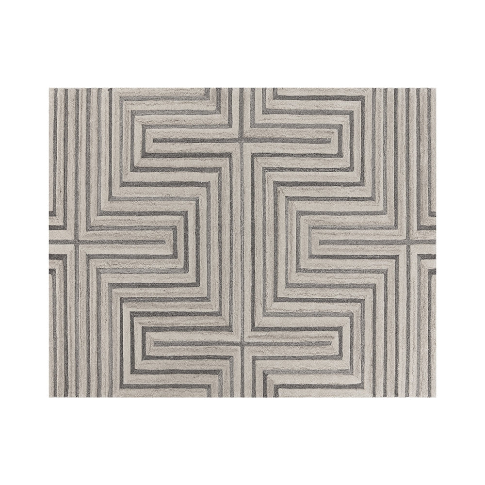 Oslow Hand - Tufted Rug - Beige / Grey - 8'' x 10'' - Home Elegance USA