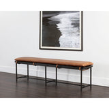 Zancor Bench - Tan Leather - Home Elegance USA