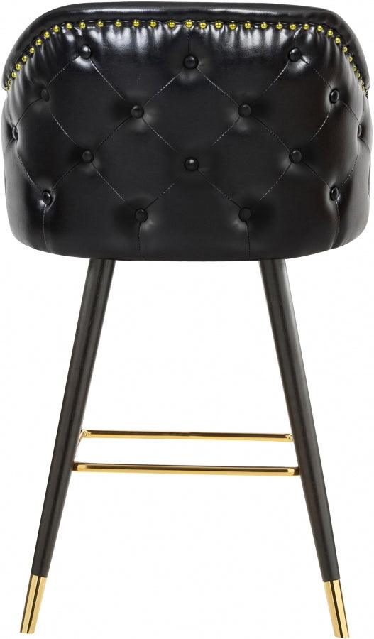 Barbosa Faux Leather Bar - Counter Stool Set Of 2 In Black - 900Black - C | Meridian | Home Elegance USA