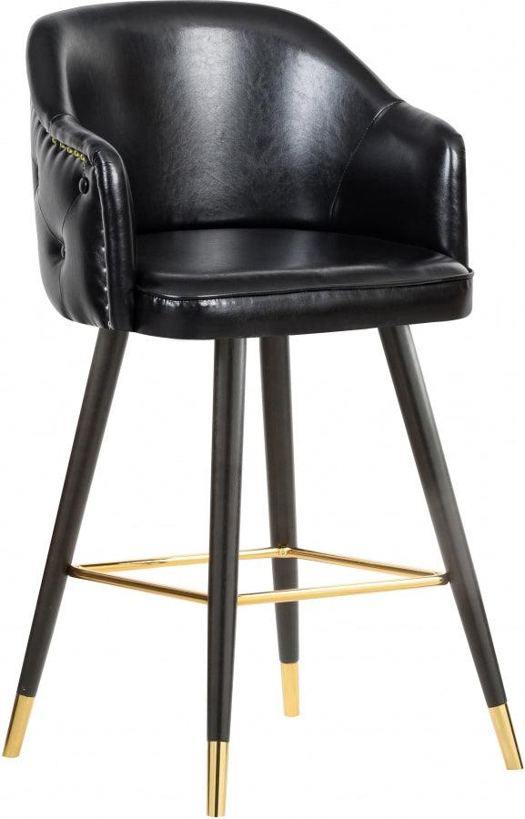 Barbosa Faux Leather Bar - Counter Stool Set Of 2 In Black - 900Black - C | Meridian | Home Elegance USA