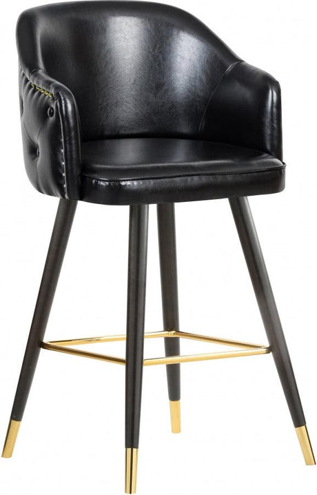 Meridian Furniture - Barbosa Faux Leather Bar-Counter Stool Set Of 2 In Black - 900Black-C