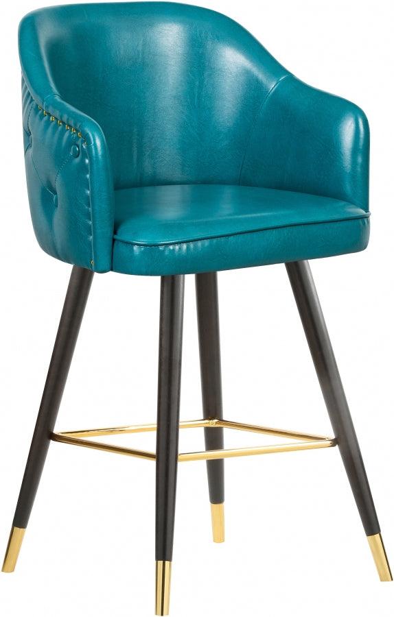 Barbosa Faux Leather Bar - Counter Stool Set Of 2 In Blue - 900Blue - C | Meridian | Home Elegance USA