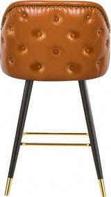 Barbosa Faux Leather Bar - Counter Stool Set Of 2 In Cognac - 900Cognac - C | Meridian | Home Elegance USA