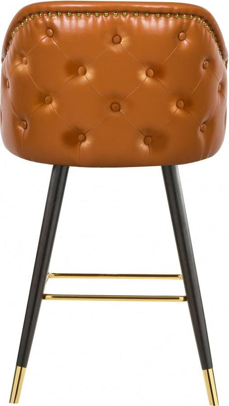 Meridian Furniture - Barbosa Faux Leather Bar-Counter Stool Set Of 2 In Cognac - 900Cognac-C