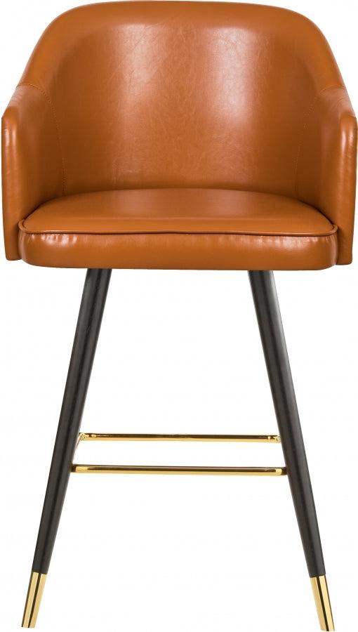 Meridian Furniture - Barbosa Faux Leather Bar-Counter Stool Set Of 2 In Cognac - 900Cognac-C