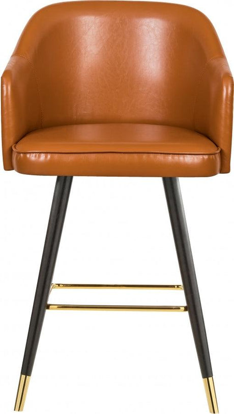 Meridian Furniture - Barbosa Faux Leather Bar-Counter Stool Set Of 2 In Cognac - 900Cognac-C