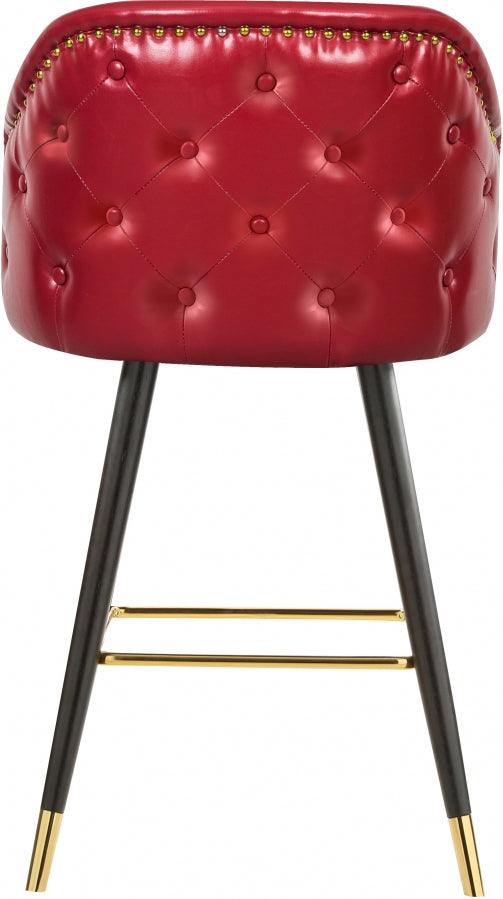 Meridian Furniture - Barbosa Faux Leather Bar-Counter Stool Set Of 2 In Red - 900Red-C