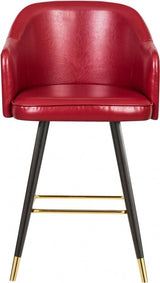 Barbosa Faux Leather Bar - Counter Stool Set Of 2 In Red - 900Red - C | Meridian | Home Elegance USA