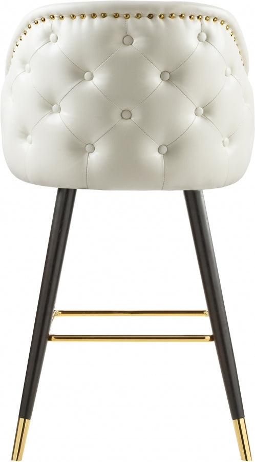 Barbosa Faux Leather Bar - Counter Stool Set Of 2 In White - 900White - C | Meridian | Home Elegance USA