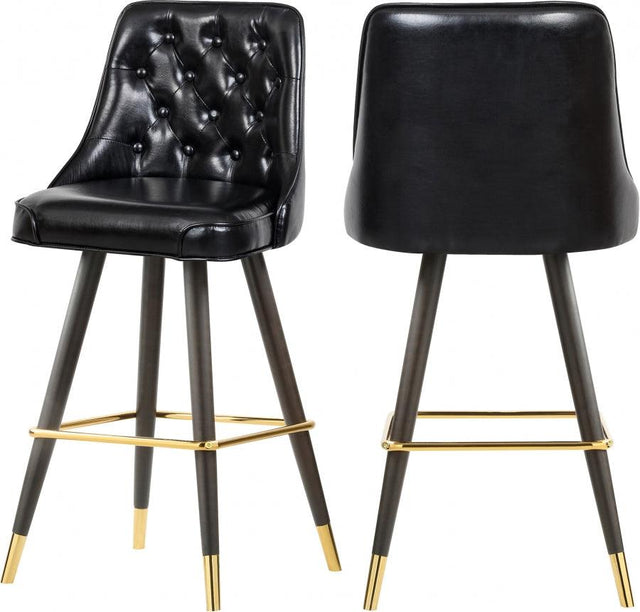 Meridian Furniture - Portnoy Faux Leather Counter Stool Set Of 2 In Black - 908Black-C