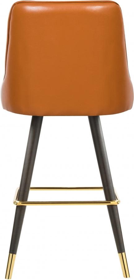 Meridian Furniture - Portnoy Faux Leather Counter Stool Set Of 2 In Cognac - 908Cognac-C