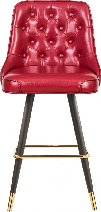 Meridian Furniture - Portnoy Faux Leather Counter Stool Set Of 2 In Red - 908Red-C