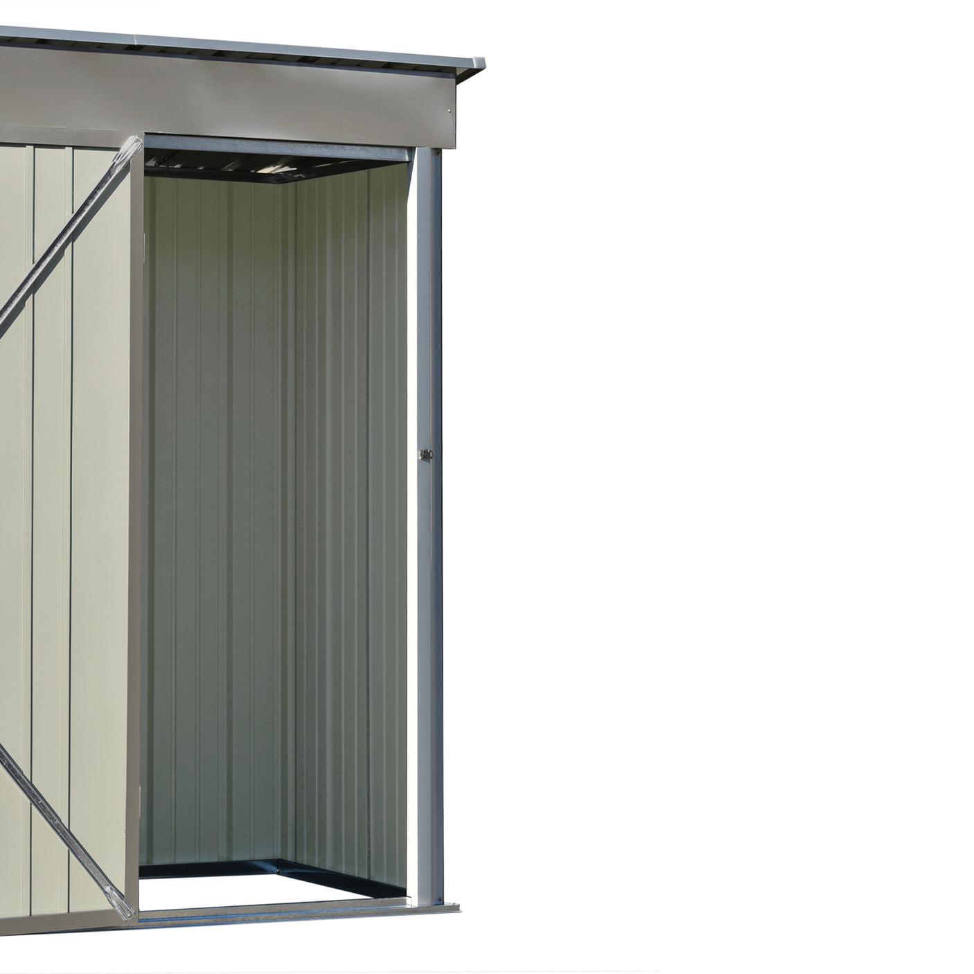 TOPMAX Patio 5ft Wx3ft. L Garden Shed, Metal Lean-to Storage Shed with Lockable Door, Tool Cabinet for Backyard, Lawn, Garden, Gray