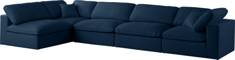 Plush - Cloud Modular Sectional 5 Piece - Navy - Home Elegance USA