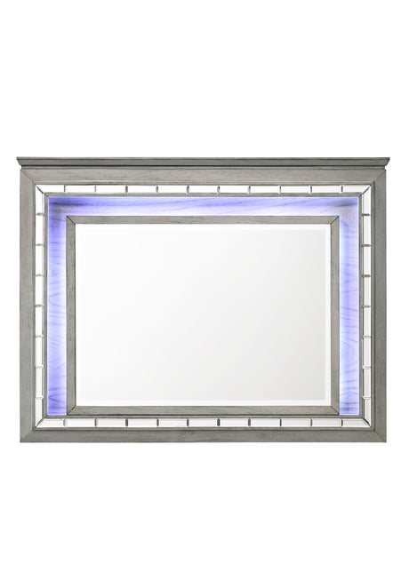 ACME Antares Mirror (LED), Light Gray Oak 21824