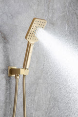 Shower Faucet Set Anti-scald Shower Fixtures with Rough-in Pressure Balanced Valve and Embedded Box, Wall Mounted Rain Shower System