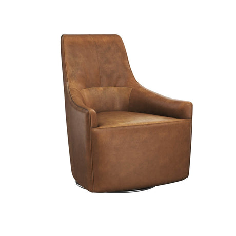 Carmine Swivel Lounge Chair - Cognac Leather - Home Elegance USA