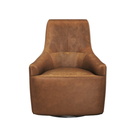 Carmine Swivel Lounge Chair - Cognac Leather - Home Elegance USA